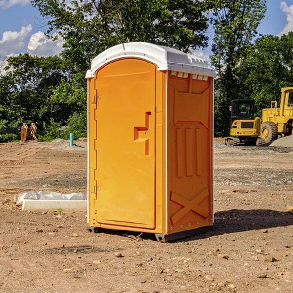 how often are the porta potties cleaned and serviced during a rental period in Hampton